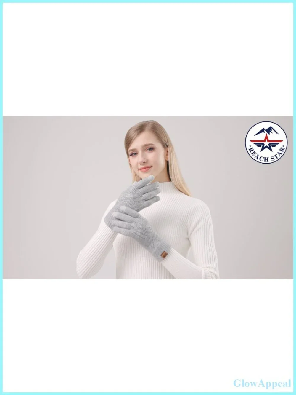 Women's Thermal Touch Screen Gloves Winter Warm Knit Acrylic 3D Pattern